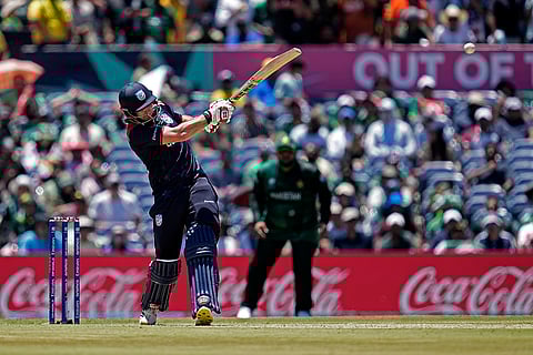 Andries Gous plays a shot against Pakistan
